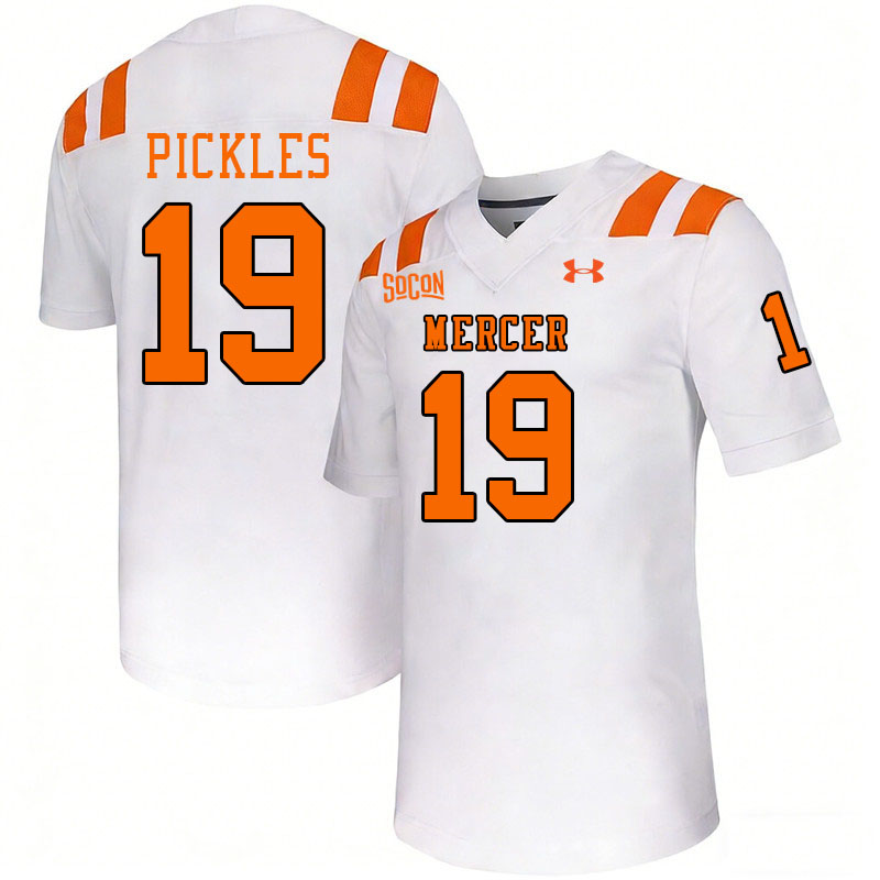 Mercer Bears #19 JP Pickles College Football Jerseys,Uniforms Stitched-White